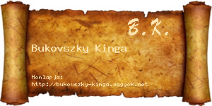 Bukovszky Kinga névjegykártya