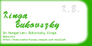 kinga bukovszky business card